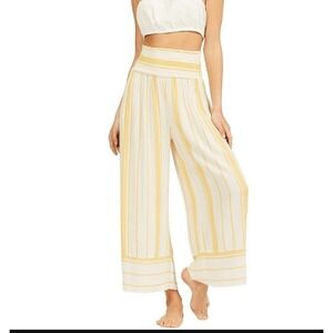 Billabong All Lined Up crop pants from The Buckle yellow white woman size Large